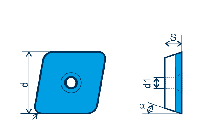 CBN Wendeplatte CCGW, E=gebürstet
