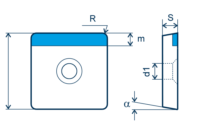 CBN Wendeplatte SCGW, E=gebürstet