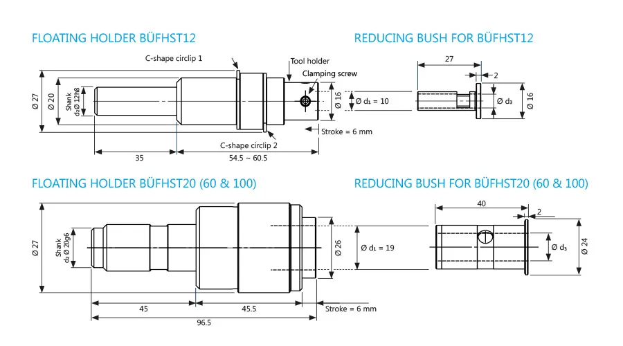 Construction of floating holder
