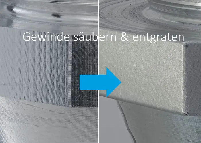 Component machining before and after