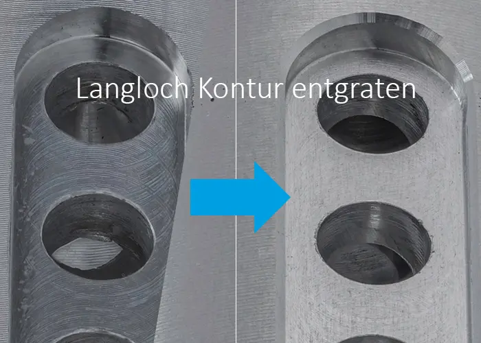 Component machining before and after