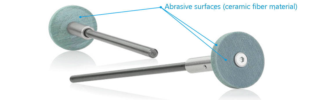 Ceramic fiber disk - abrasive surfaces