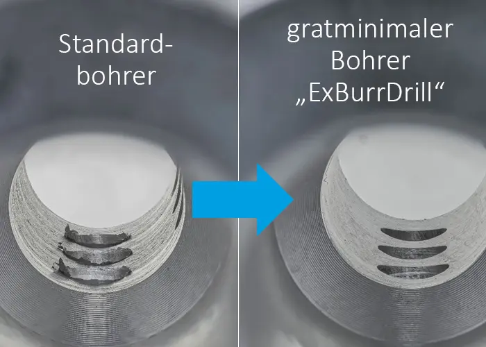 Component machining before and after
