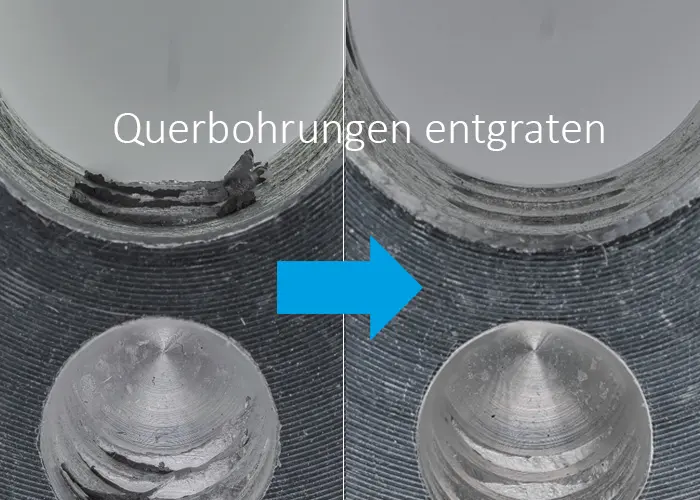 Component machining before and after